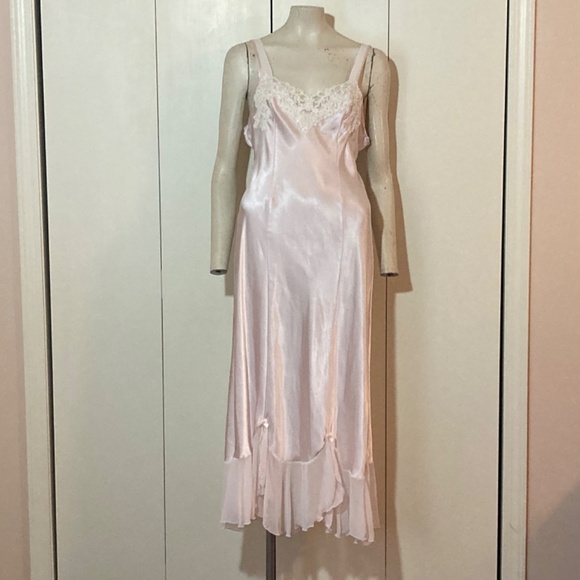 Linea Donatella LIngerie Set Pink Polyester Nightgown & Robe Size Medium Sexy - Picture 8 of 12